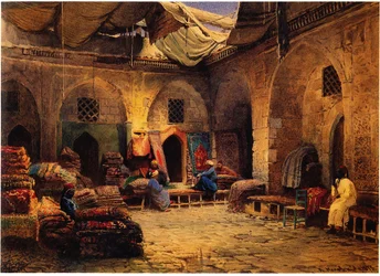 La Tienda de Alfombras en El Cairo, 1875