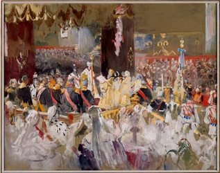 La coronación del emperador Nicolás II en la catedral de la Dormición