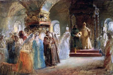 El zar Alexei Mijáilovich (1629-76) eligiendo una novia