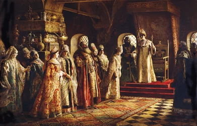 El zar Alexei Mikhailovich eligiendo una novia, 1886