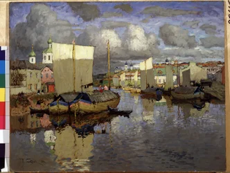 "Pskov" Peinture de Konstantin (Constantin) Gorbatov (1876-1945) 1919 Museo Estatal Ruso, San Petersburgo