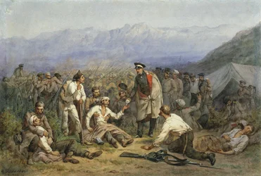 Después de la batalla. Escena de la guerra de Crimea