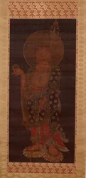 Bodhisattva Kshitigarbha (Jijang bosal), finales del siglo XIII o principios del XIV (tinta, color y oro sobre seda)