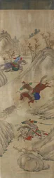 Escena de caza (3 jinetes y un jabalí)