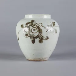 Jarra con diseño floral, dinastía Yi, 1392-1910