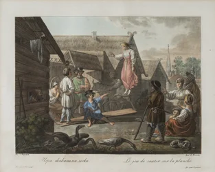 Juego de saltar en una tabla, ca 1812