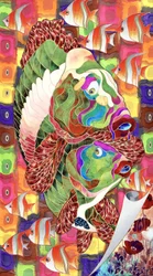Peces de mosaico de colores