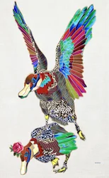 Patos con motivos de colores