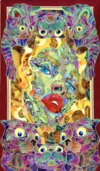 Mosaico felino surrealista