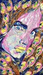 Rostro abstracto y vibrante