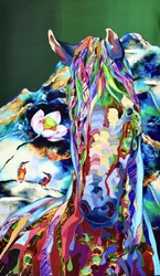 Caballo abstracto y vibrante