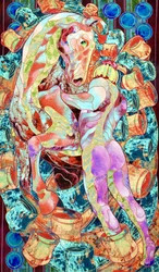 Caballo y hombre llenos de vida
