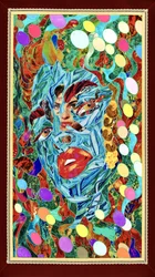 Rostro de mosaico vibrante