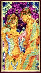 Un abrazo en tonos nude vibrantes