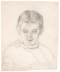 La hermana del artista, Elizabeth Zahrtmann, leyendo