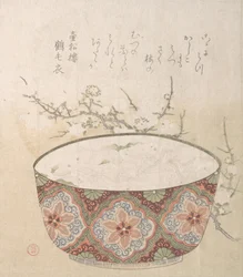 Cuenco con pececillos y flores de ciruelo, siglo XIX