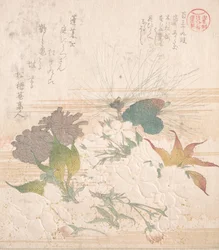 Flores de cerezo y piñas, siglo XIX