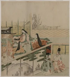 Damas de la corte haciendo muñecas, 1790s