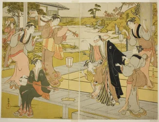 Oboshi Yuranosuke en la casa de té Ichiriki, de la escena VII en el Almacén de Retenedores Leales