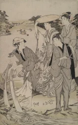 Tamagawa en la provincia de Musashi de Six Jewel Rivers