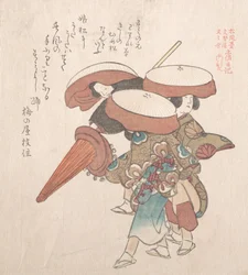 Tres bailarinas de Sumiyoshi o Suminoye, siglo XIX