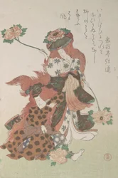 Dos bailarines realizando una danza Kabuki 
