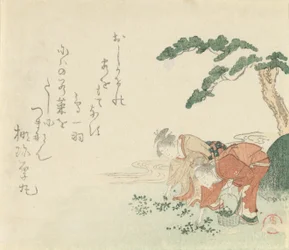 Dos chicas recogen hierbas de Año Nuevo, 1797