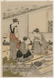 Mujeres en una casa de té