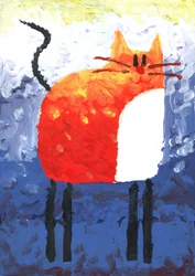 Gato naranja abstracto