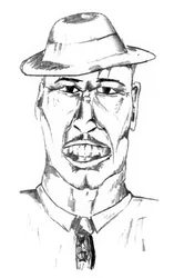 El hombre enfadado con sombrero