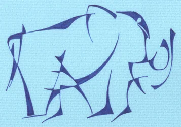 Elefante abstracto azul