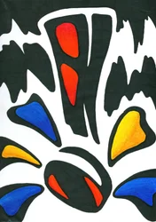 Abstracción llamativa y colorida