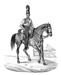 Soldado de caballería a caballo