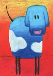 El alegre perro azul