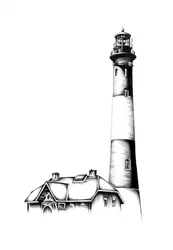 Dibujo clásico de un faro