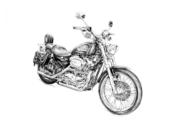 Dibujo de una motocicleta clásica