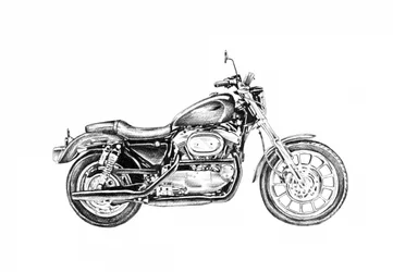 Dibujo de una motocicleta clásica