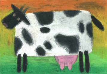 Vaca de dibujos animados de colores