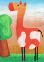 Una jirafa de dibujos animados muy mona