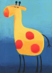 Una jirafa amarilla muy mona