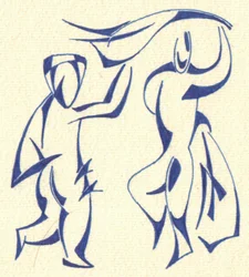 Figuras danzantes abrazándose