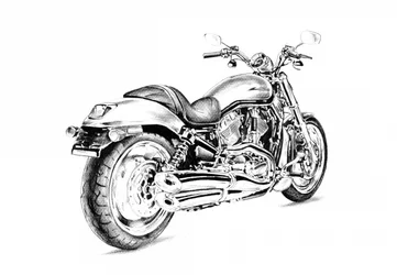 Dibujo detallado de una motocicleta
