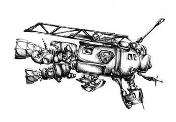 Nave espacial de ciencia ficción detallada