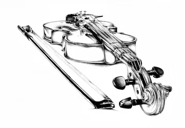 Elegante dibujo de un violín