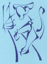 El elegante mono azul