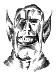 Boceto de un duende sonriente
