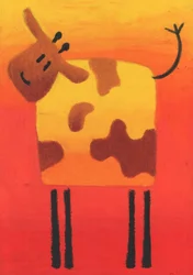 La vaca feliz de los dibujos animados