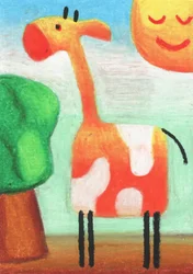 Jirafa alegre de dibujos animados