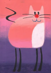 Gato rosa feliz