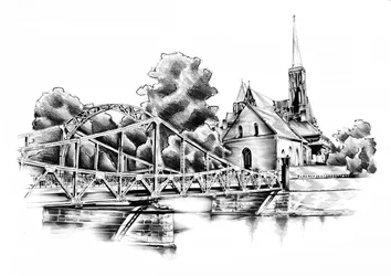 Puente e iglesia históricos